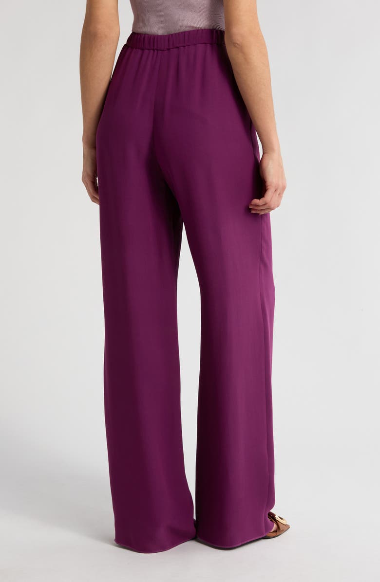 Valentino Garavani Silk Pull-On Pants, Alternate, color, Deep Ardesia/ Nude