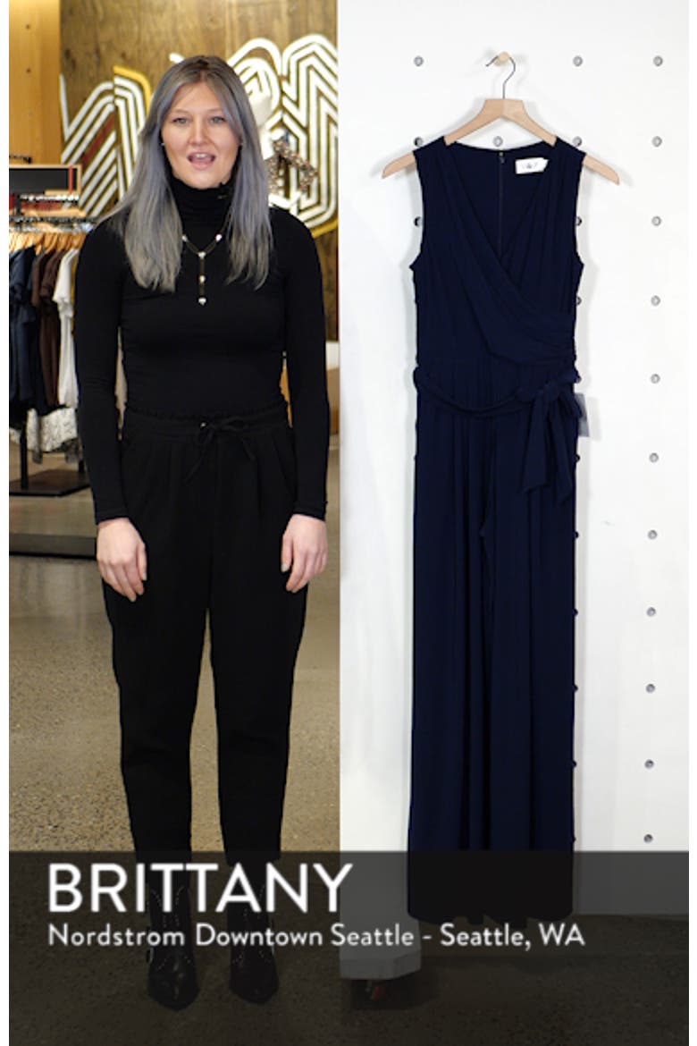 Faux Wrap Wide Leg Jumpsuit video