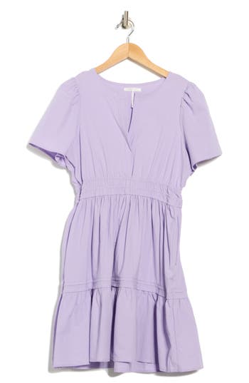 Stitchdrop Short Sleeve Dress In Purple