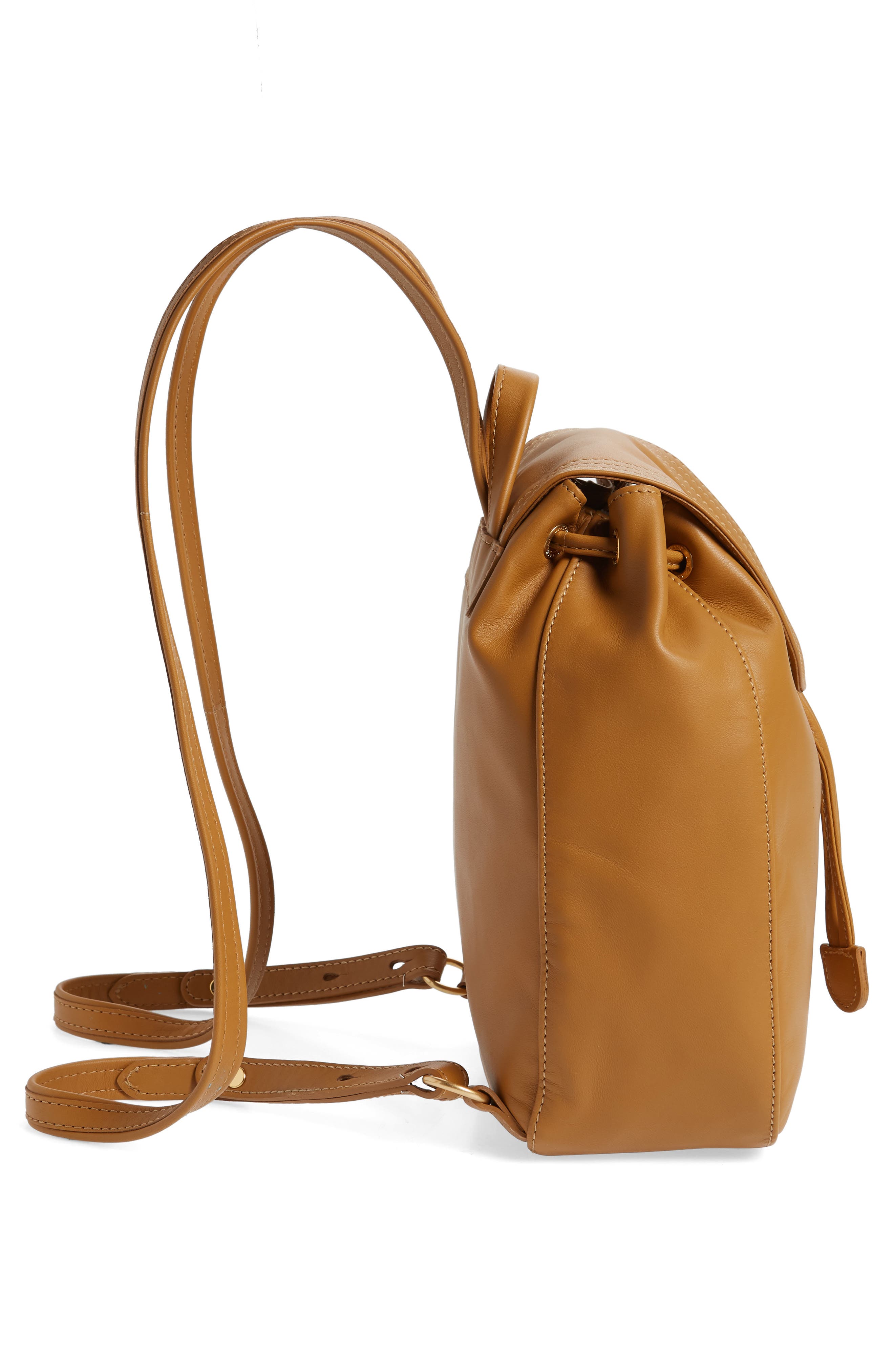 Longchamp Cavalcade Leather Backpack, Alternate, color, Natural