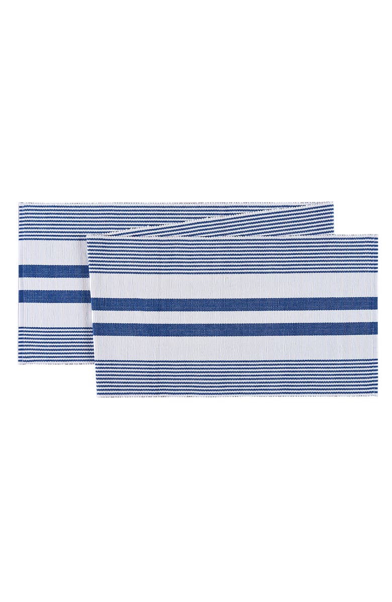 C&F Home Classic Stripes Blue & White Table Runner 13" x 72" 4th of July Patriotic Woven Table Runner, Main, color, Blue