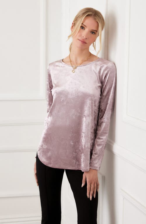 Karen Kane Crushed Velvet Top Shirttail Top In Pink