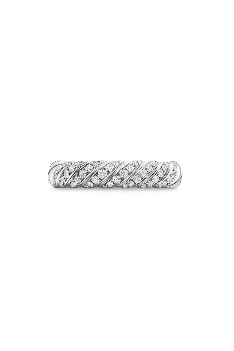 Sculpted Cable Pavé Diamond Band Ring, Main, color, 18K WHITE GOLD/ DIAMOND