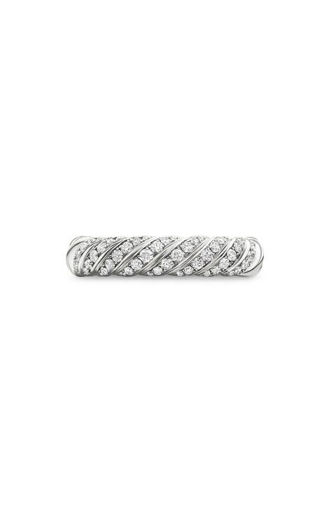 Sculpted Cable Pavé Diamond Band Ring