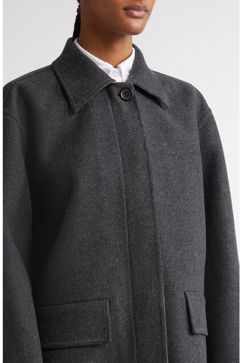 Bal Wool & Cashmere Coat with Removable Genuine Shearling Collar, Alternate, color, MEDIUM GREY