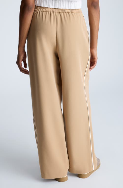 Kenneth Cole Fly Front High Rise Contrast Tipping Wide Leg Pants Pant In Gold