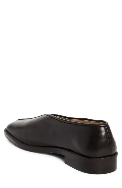 Lemaire Piped Leather Loafer In Dark Chocolate Br490