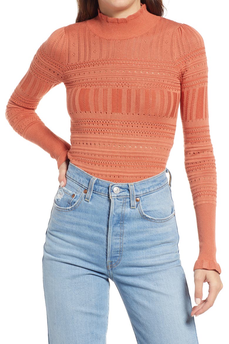 Pointelle Me About It Bodysuit, Alternate, color, WARMSTONE