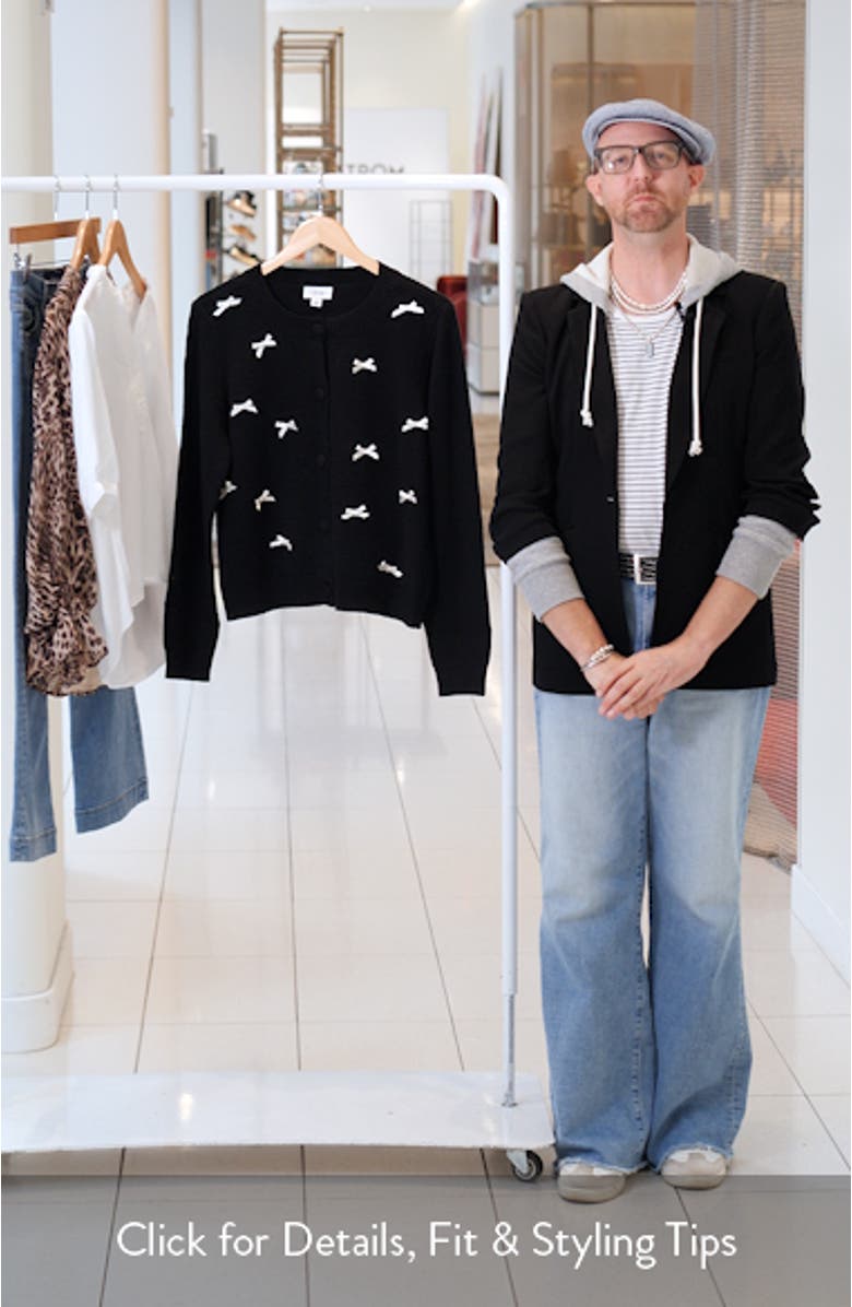Bow Detail Crewneck Cardigan, sales video thumbnail