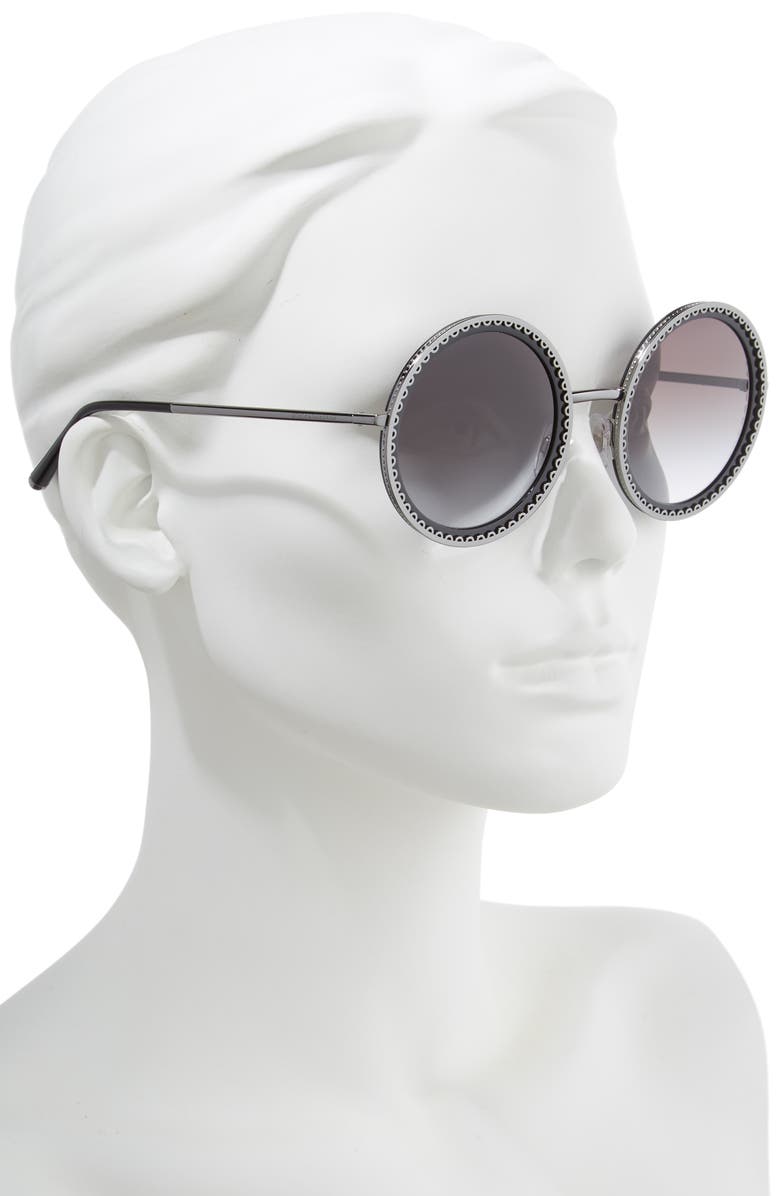 Dolce&Gabbana Sacred Heart 53mm Gradient Round Sunglasses, Alternate, color, 