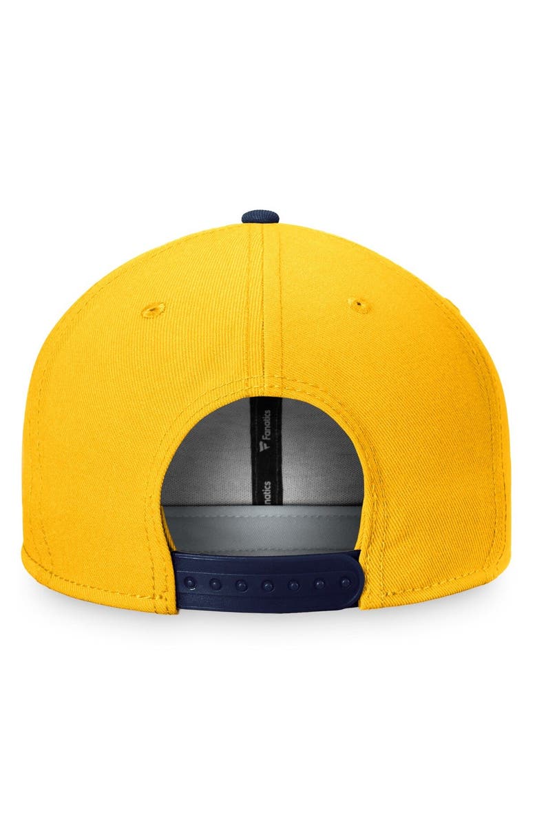 FANATICS Men's Fanatics Branded Gold/Navy Nashville Predators Iconic Color Blocked Snapback Hat, Alternate, color, Gold
