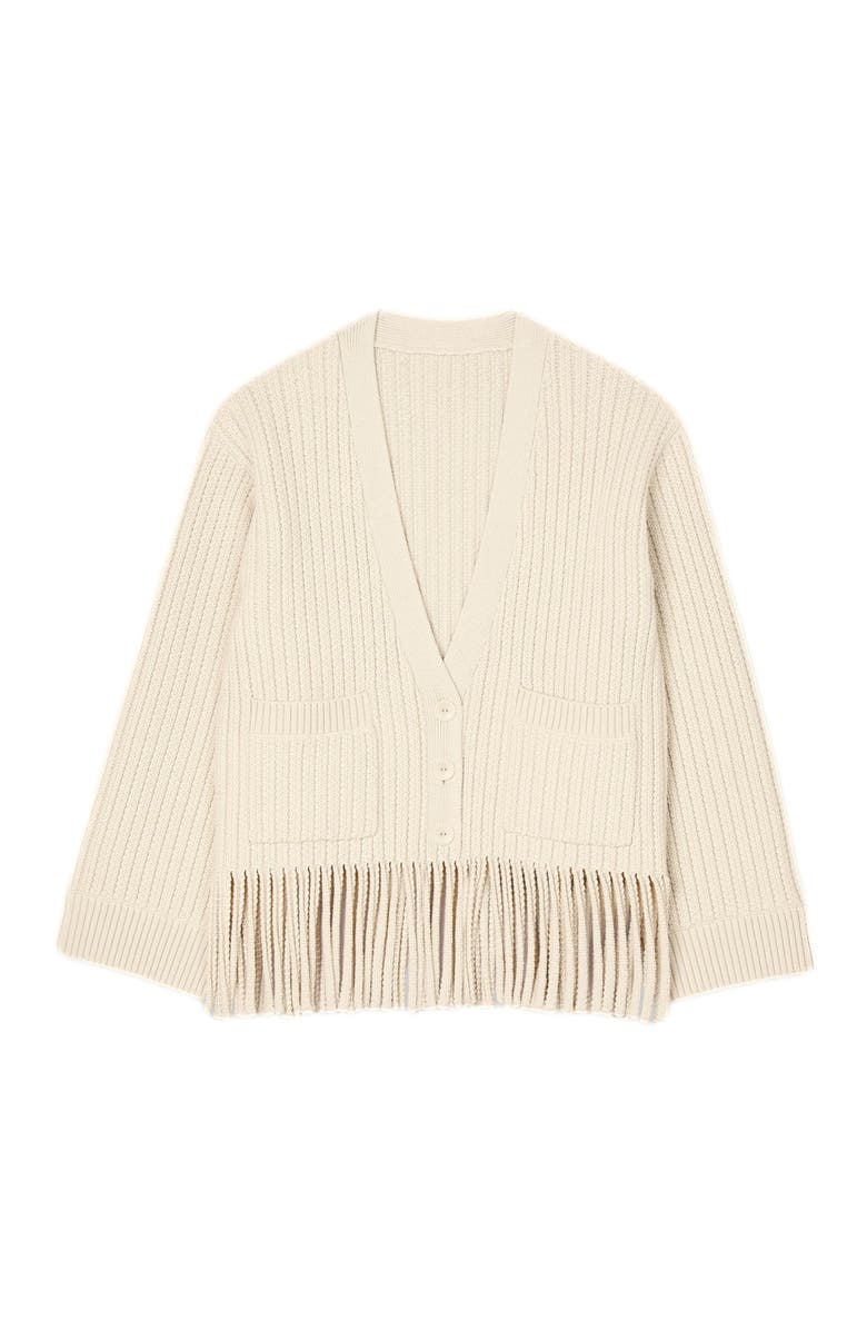 SANDRO Fringed knit cardigan, Alternate, color,