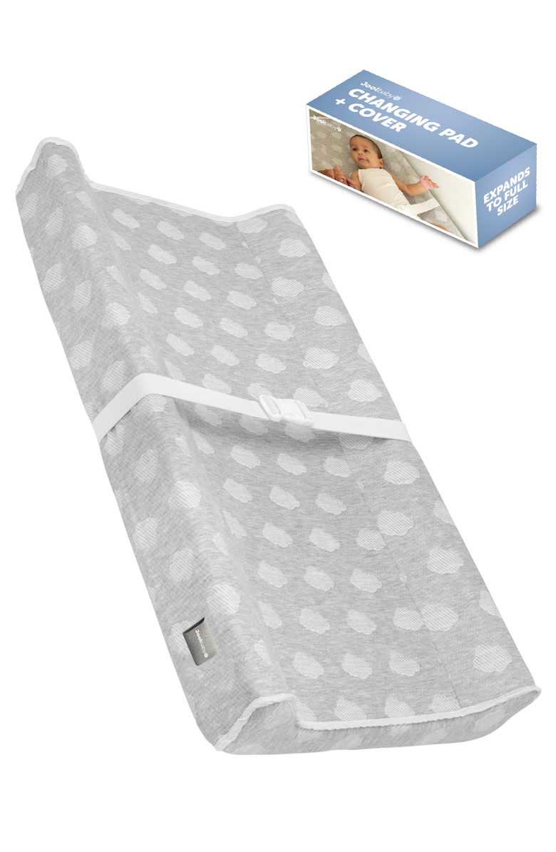 Jool Baby Soft Changing Pad + Washable Cover, Non-Slip - Fits Standard Changing Tables & Dressers, Main, color, Gray - Cloud