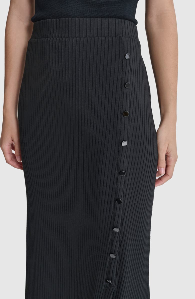 DKNY Rib Flare Stretch Cotton Skirt, Alternate, color,