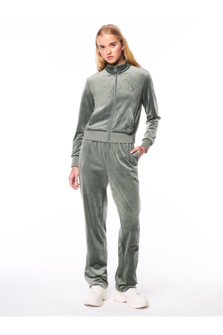 Nuvola Velour Track Pant, Alternate, color, AGAVE GREEN