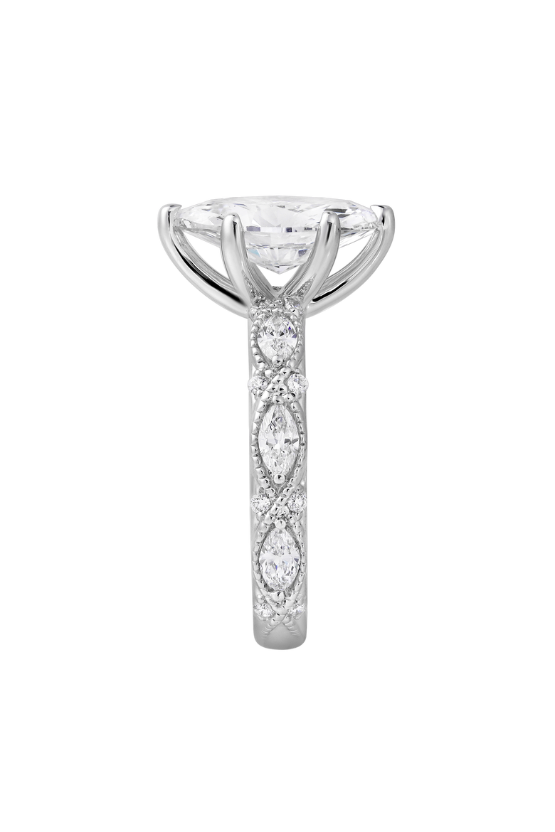 Althea 14K Gold 2.6 Ct Marquise Lab Grown Diamond Engagement Ring, Alternate, color, 14K White Gold