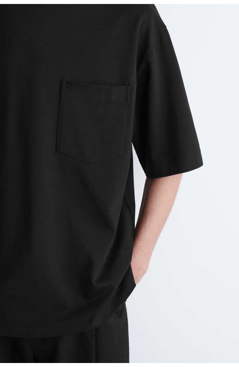 COS Oversized Heavyweight Cotton T-Shirt, Alternate, color, Black