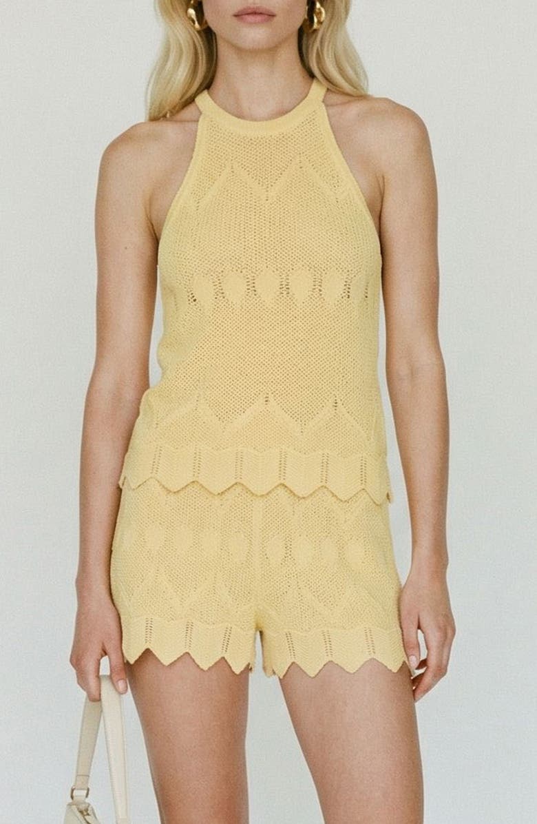 VERO MODA Seashell Sands Pointelle Knit Tank, Main, color, Golden Haze