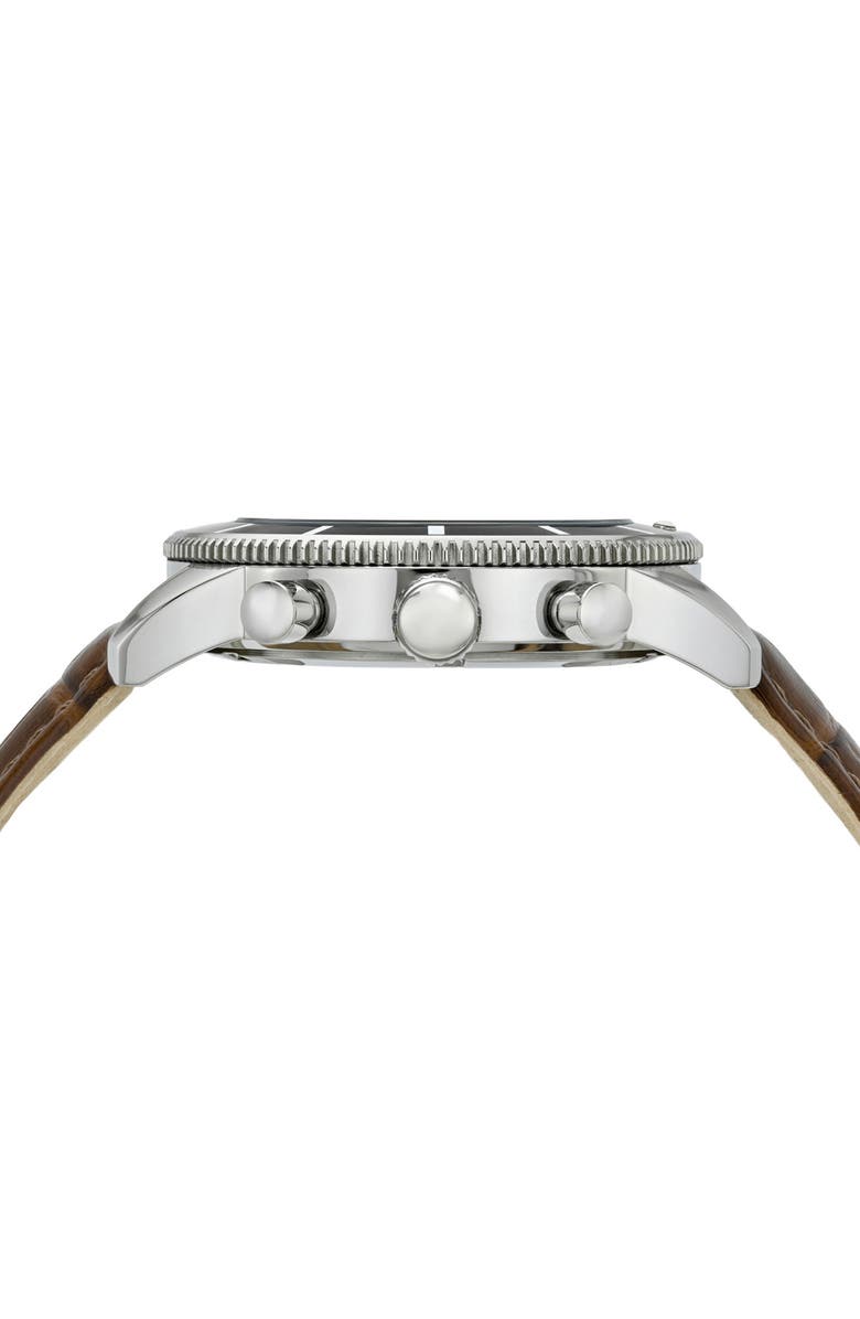 PORSAMO BLEU Brandon Chronograph Mesh Strap Watch, 44mm, Alternate, color, Brown/Silver