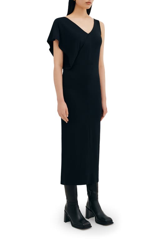 Two Lines By Marcella Tulum Asymmetric Maxi Dress In Black