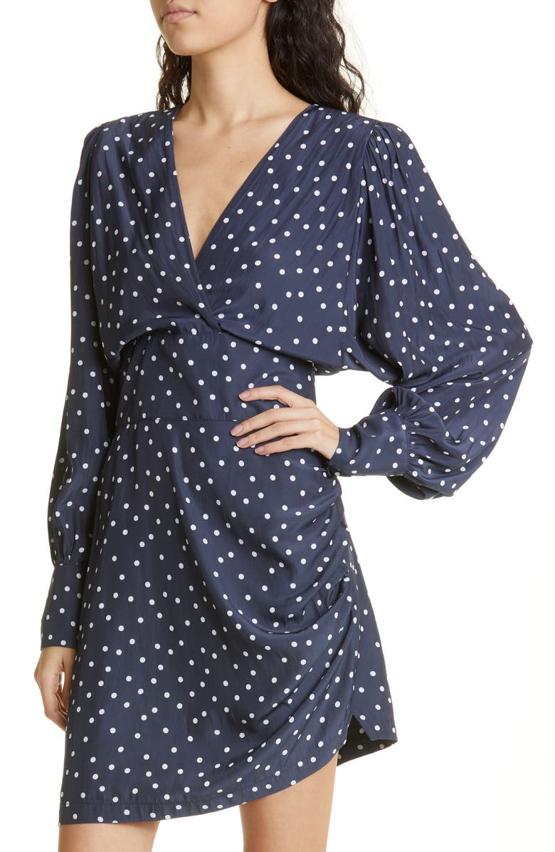 Smythe Asymmetric Drape Long Sleeve Minidress, Alternate, color,