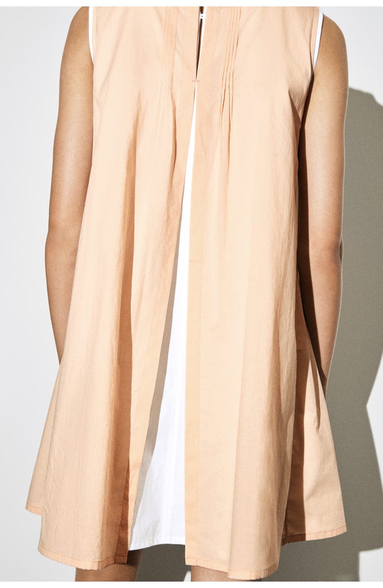 COS Layered Pintucked Mini Dress, Alternate, color, Beige