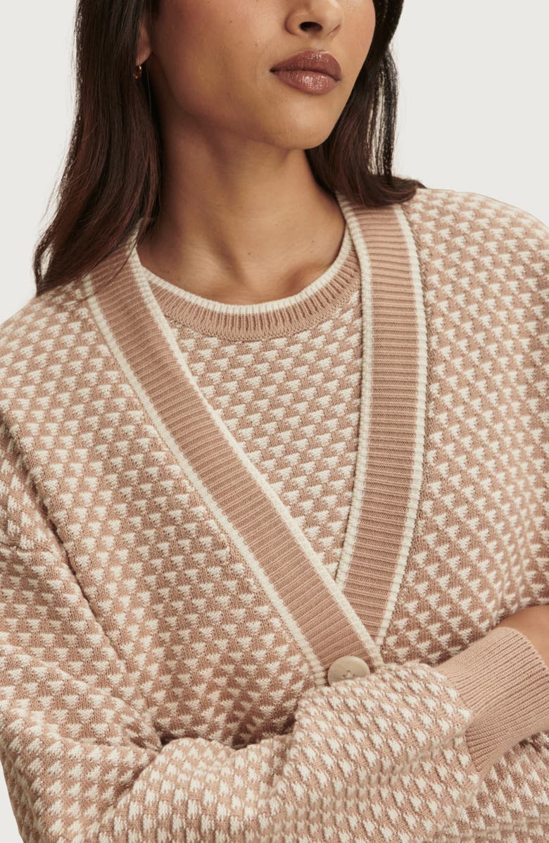 Varley Tarran Longline Cotton Boyfriend Cardigan, Alternate, color, Light Taupe