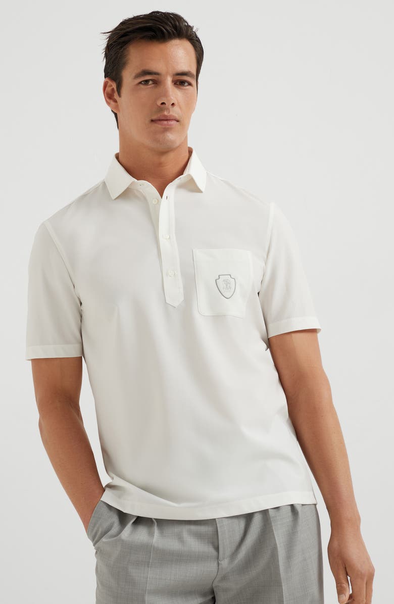 Brunello Cucinelli Polo with pocket and logo, Alternate, color, 