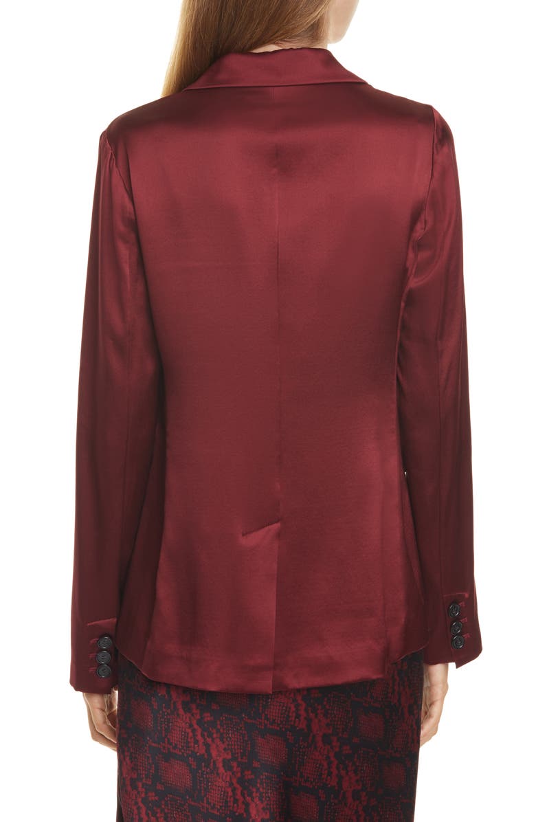 Nili Lotan Sophia Silk Satin Jacket, Alternate, color, 