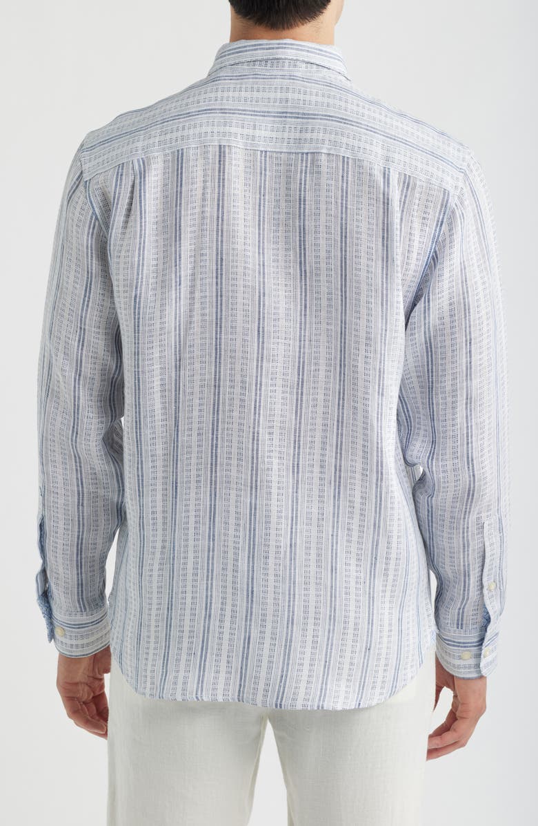 Tommy Bahama Blue Royal Stripe Linen Button-Up Shirt, Alternate, color, Infinity Sky