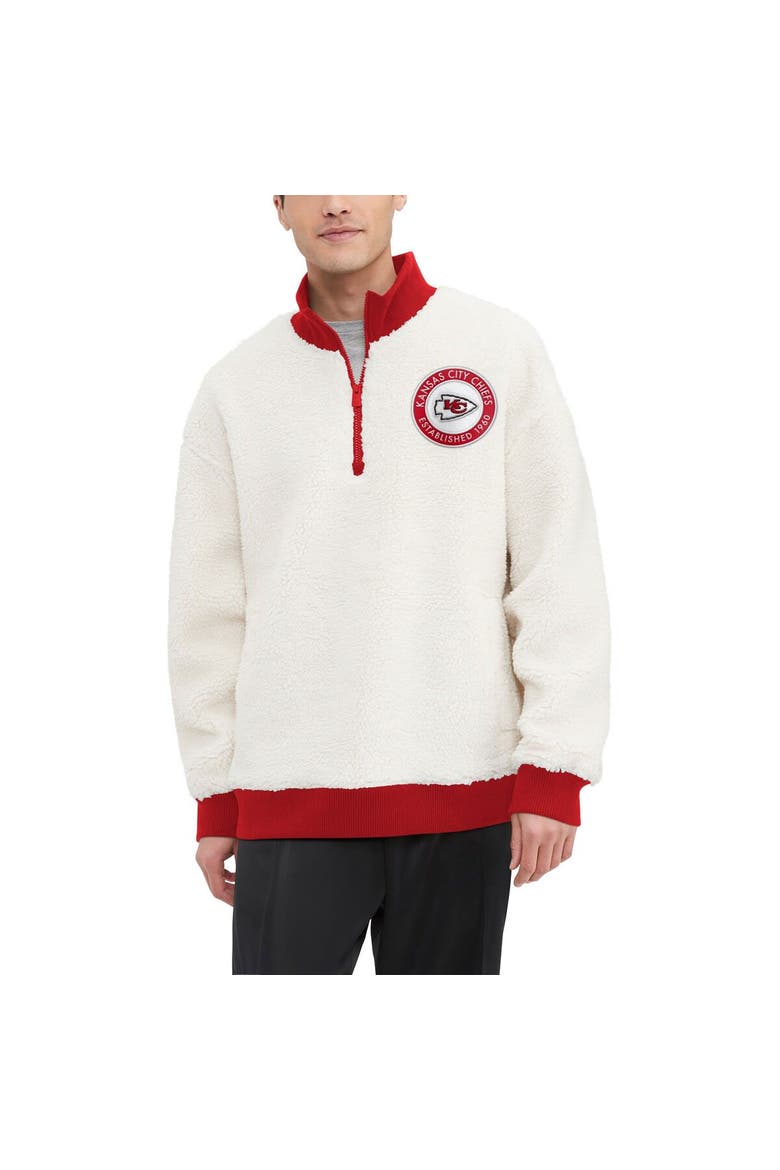 Men's Tommy Hilfiger  Cream Kansas City Chiefs Jordan Sherpa Quarter-Zip Sweatshirt, Alternate, color, Cream
