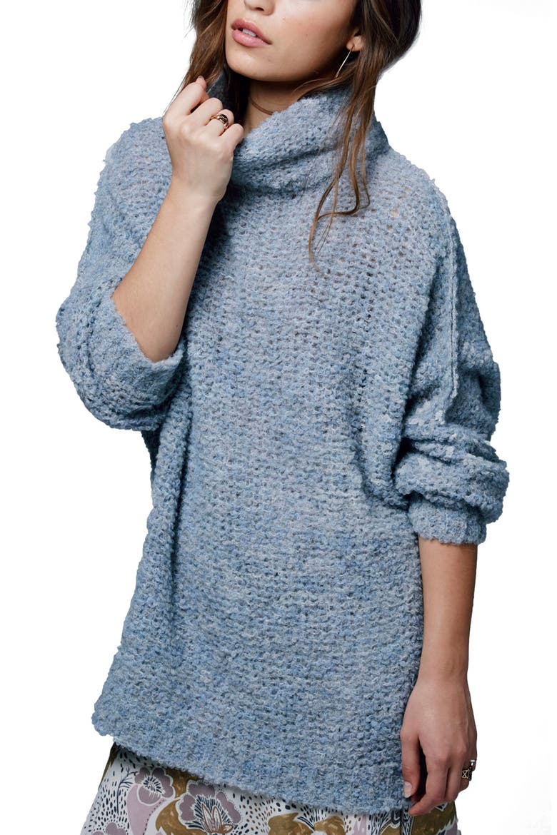 'She's All That' Knit Turtleneck Sweater, Main, color, BLUE