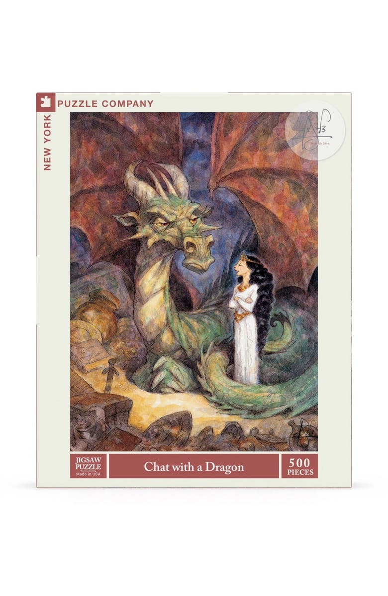 NEW YORK PUZZLE COMPANY Chat with a Dragon 500 Piece Puzzle, Main, color, NO COLOR