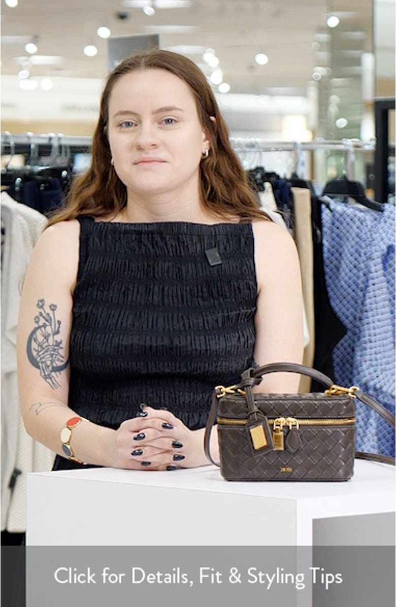 Cleo Woven Faux Leather Top Handle Bag, sales video thumbnail