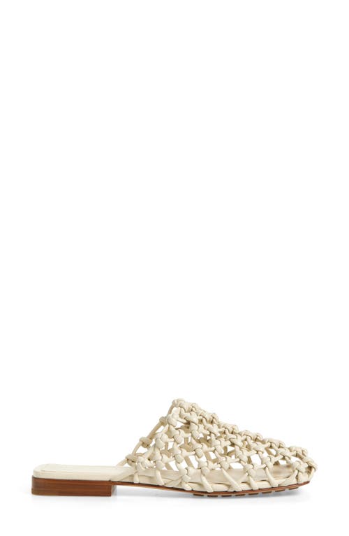 Bottega Veneta White Supple Lambskin Flat Sandals