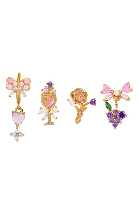 Rosé All Day Set of 4 Stud Earrings