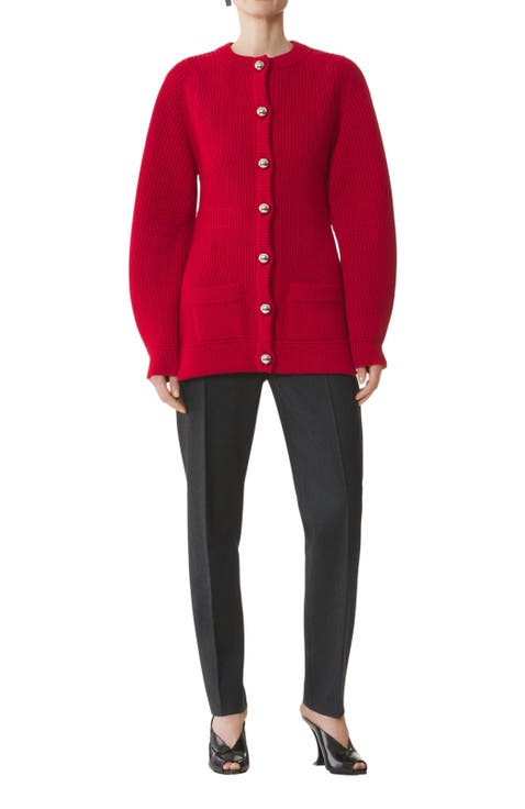 Wool Ribbed Cardigan