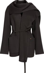 EENK Oversize Shawl Collar Wool & Cashmere Coat