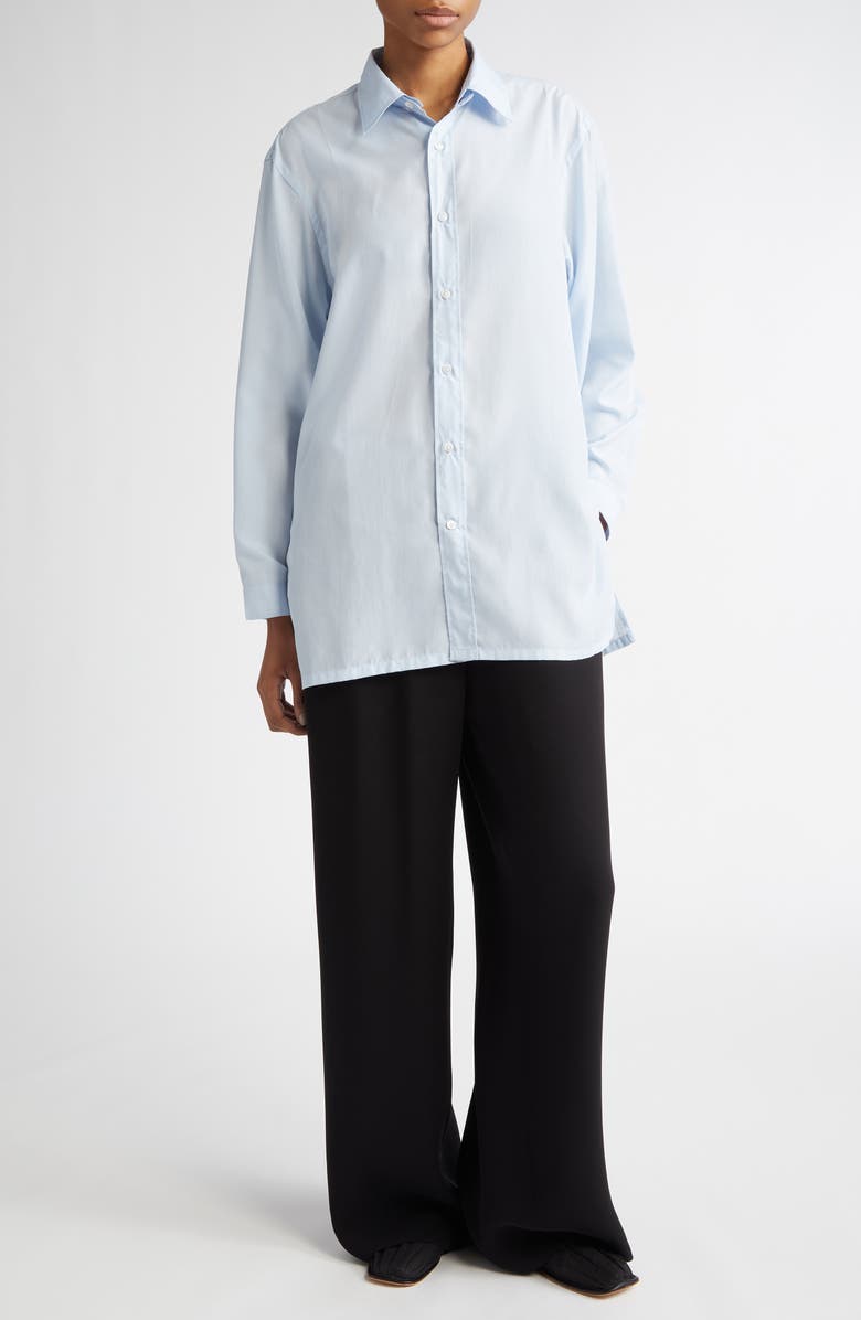 SETCHU Origami Side Slit Button-Up Shirt, Alternate, color, Light Blue