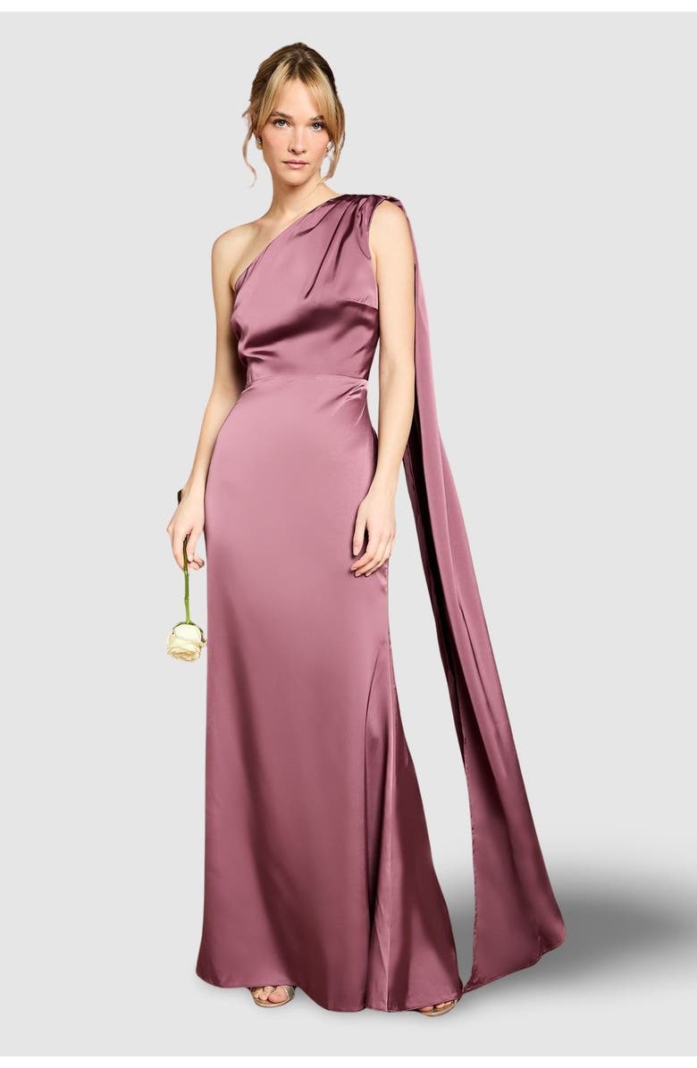 Coast One Shoulder Maxi Dress, Main, color, Dark Mauve