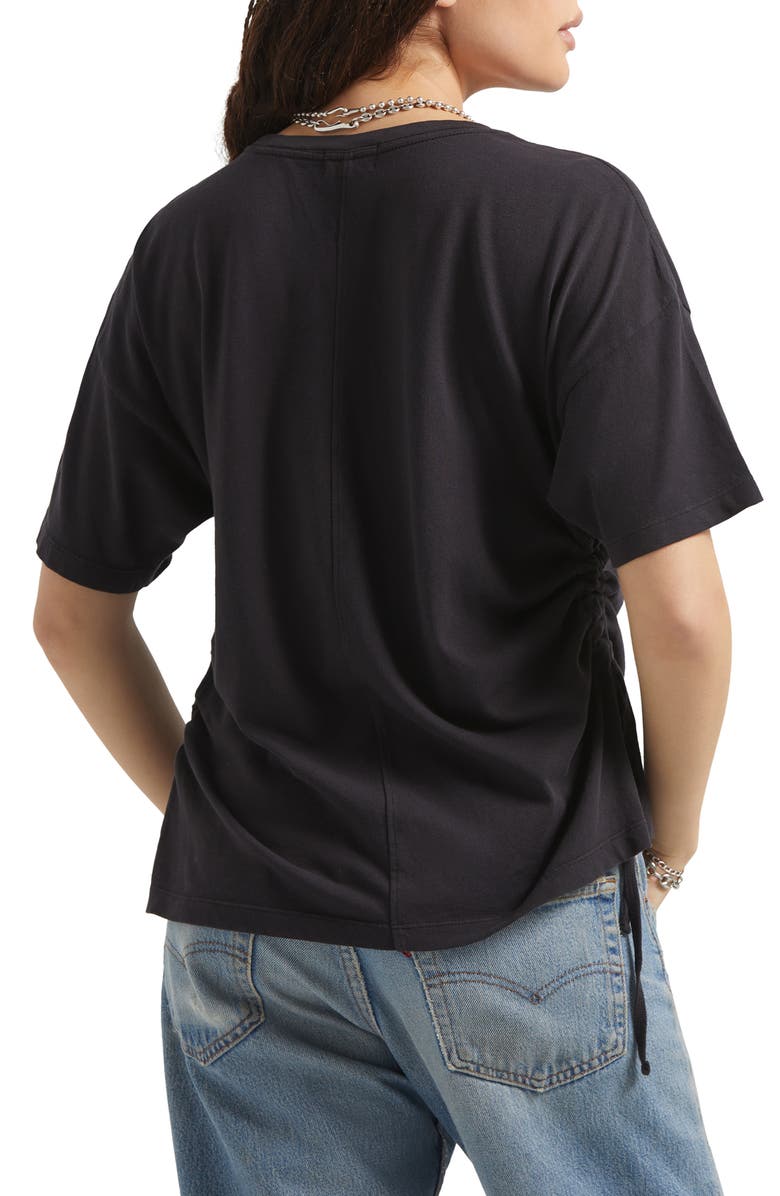 Brixton Carefree Organic Cotton Ruched T-Shirt, Alternate, color, Black