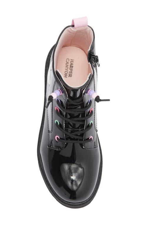 Harper Canyon Kids' Victorya Heart Combat Boot In Black
