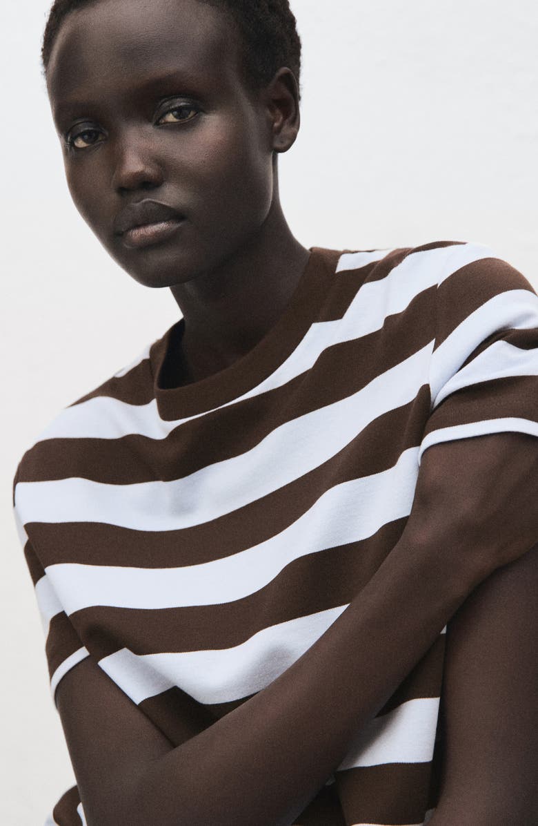 MANGO Stripe T-Shirt, Alternate, color, Brown