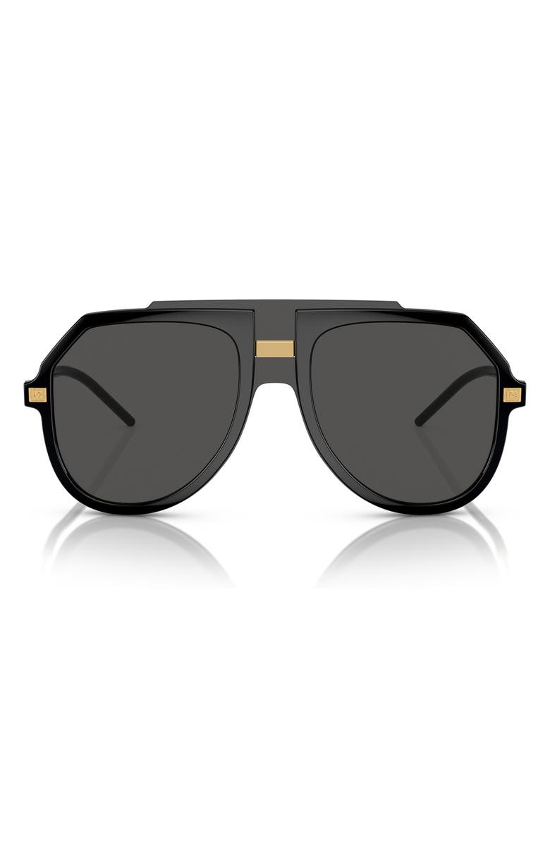 Dolce&Gabbana 50mm Pilot Sunglasses, Main, color, Black