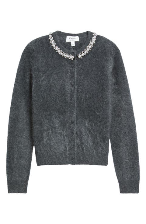 Embellished Brushed Cashmere Cardigan