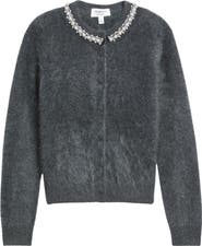 Nordstrom Embellished Brushed Cashmere Cardigan