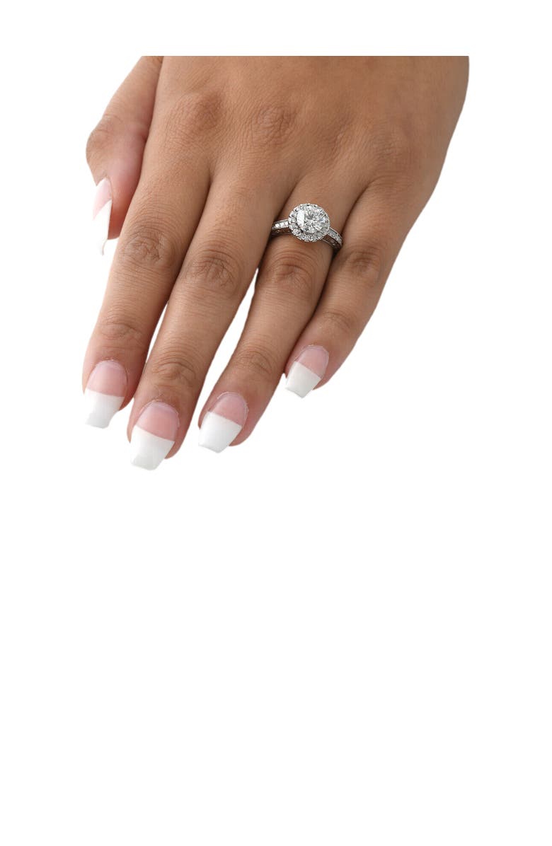 Bliss Diamond Certified 2Ct Diamond Halo Engagement Ring Antique 14k Gold Lab Grown, Alternate, color, 