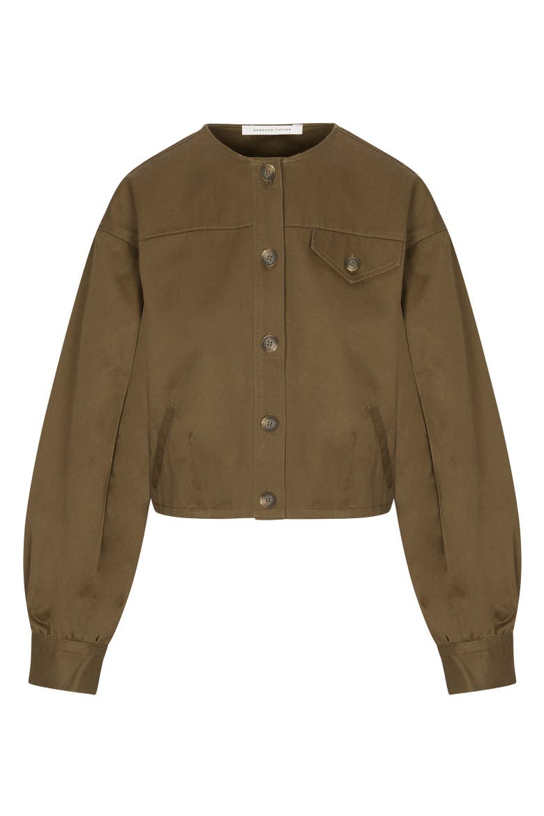 Aria Twill Jacket, Alternate, color, Olive