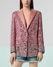 PHILIPP PLEIN Boyfriend's Fit Blazer Butterfly Tattoo Paillettes Women