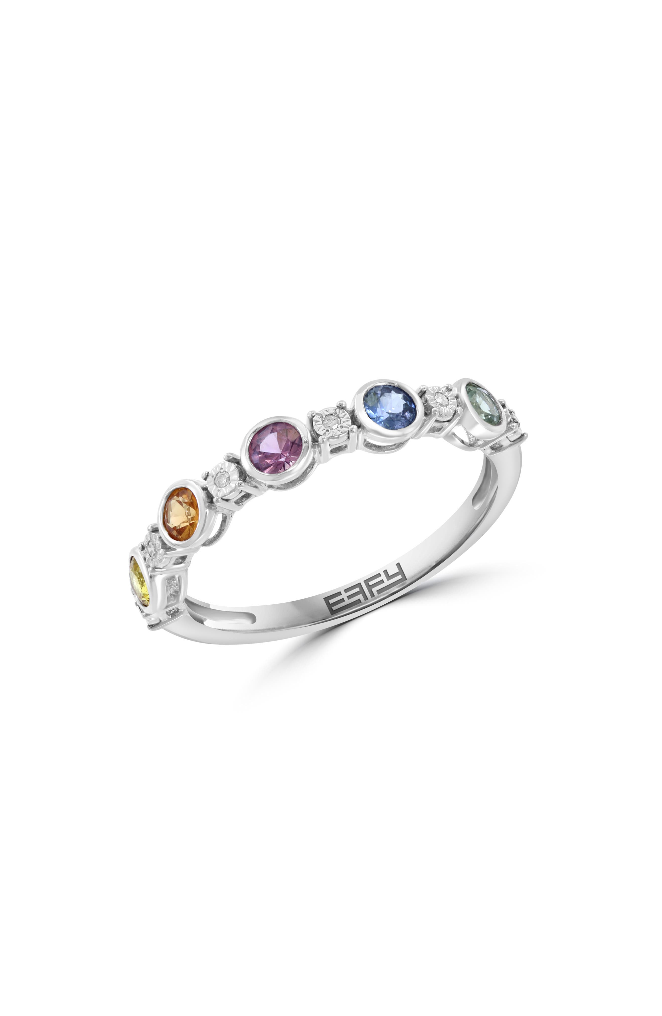 Multi Sapphire & Diamond Band Ring